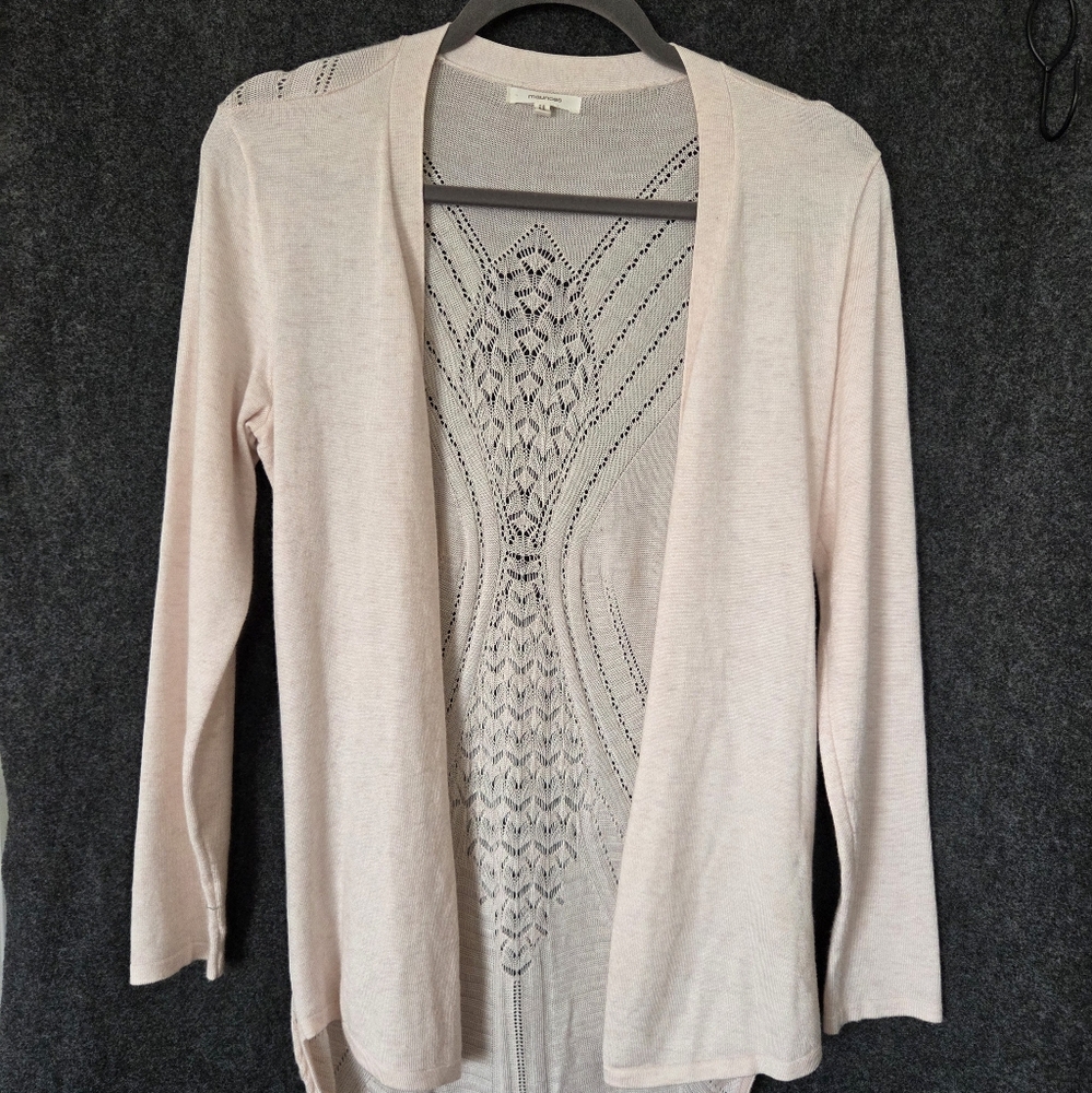 Comfy Blush Pink Open-Front Sweater